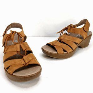 Dansko Janet Metatarsal Support Tan Camel Nubuck Women's Sandals NEW EU 40